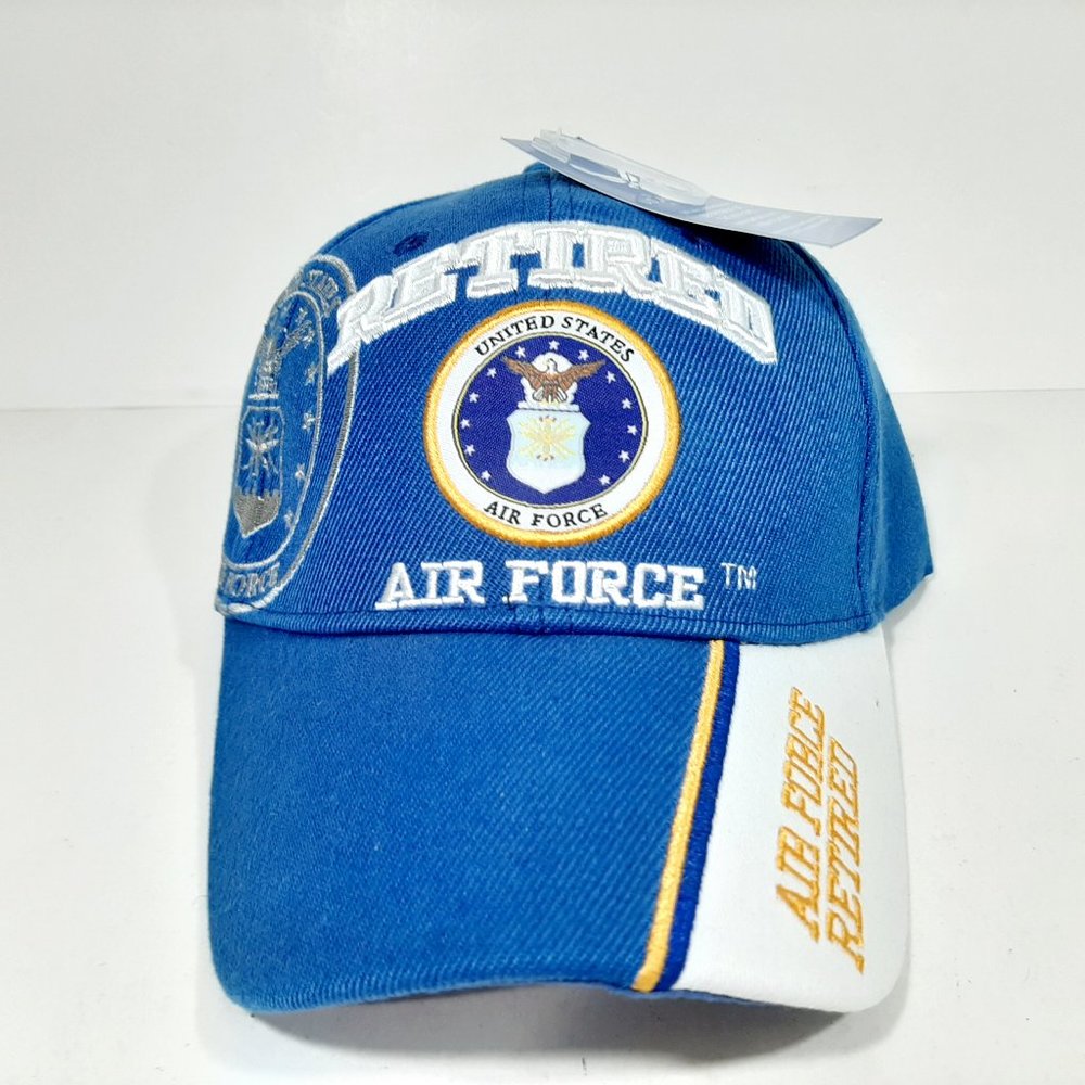 US Air Force Retired Hat Blue White Bill Shadow Bl